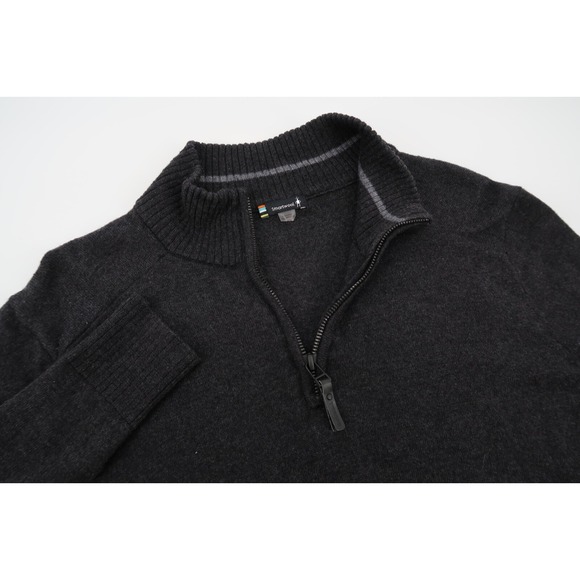 Smartwool Mens‎ Small Sparwood Half Zip Sweater Charcoal Gray Heather